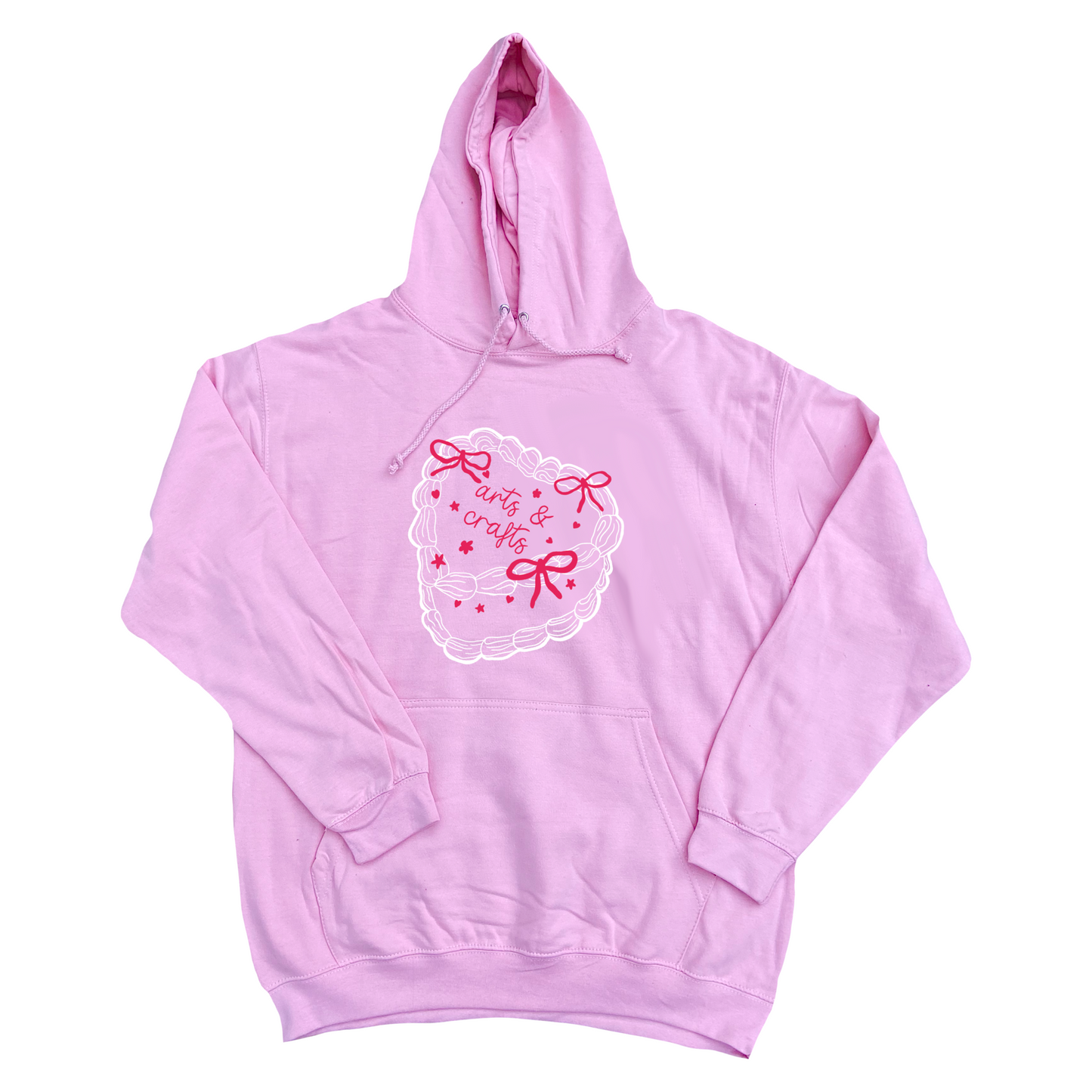 Arts and Crafts Cake Screen Printed Pink Hoodie
