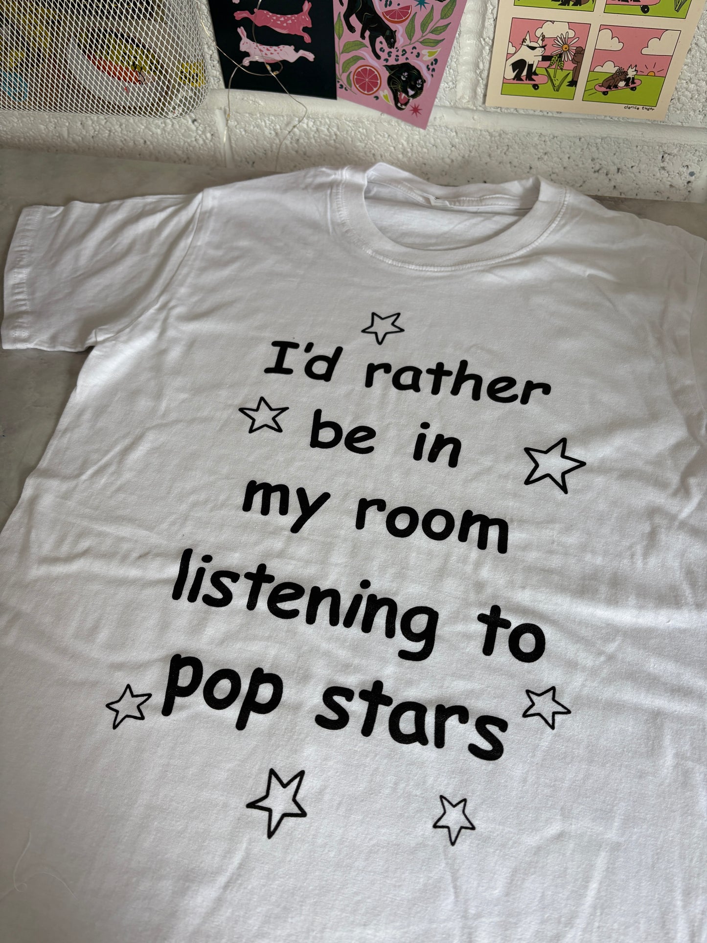 I'd Rather Be In My Room Listening To Pop Stars White T-Shirt