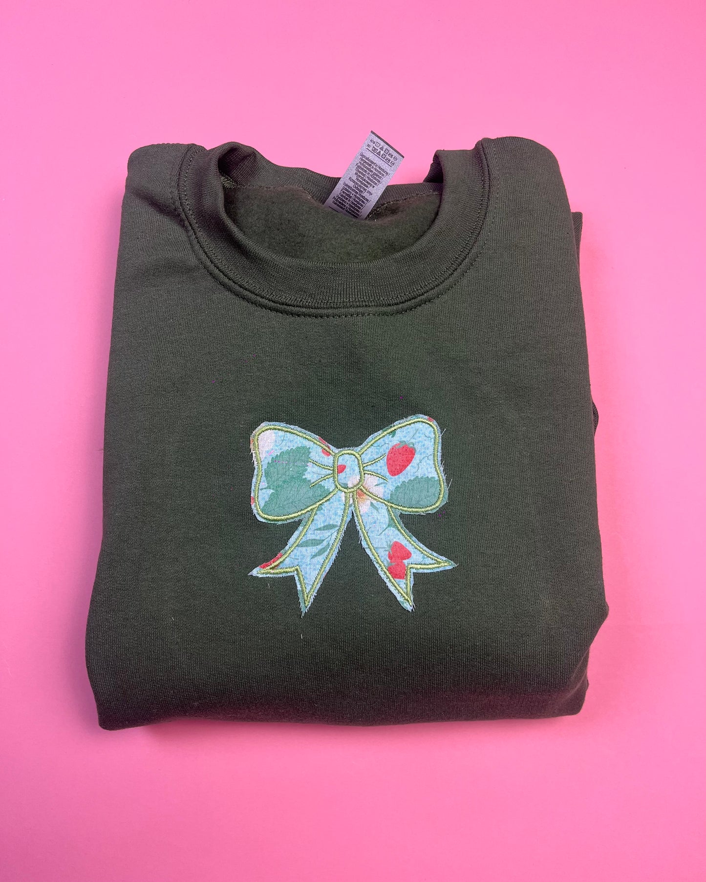 Customisable Applique Bow Embroidered Sweatshirt