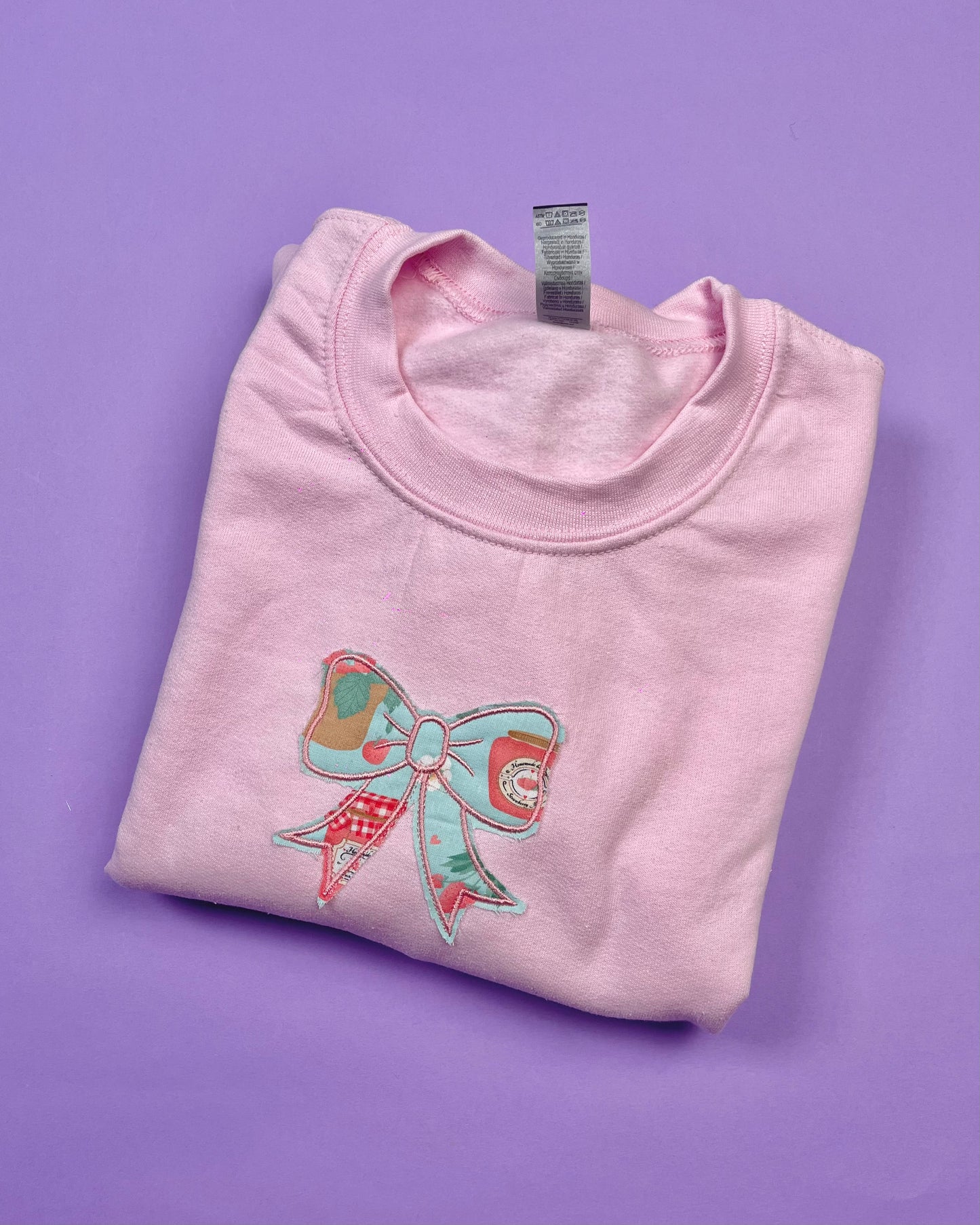 Customisable Applique Bow Embroidered Sweatshirt
