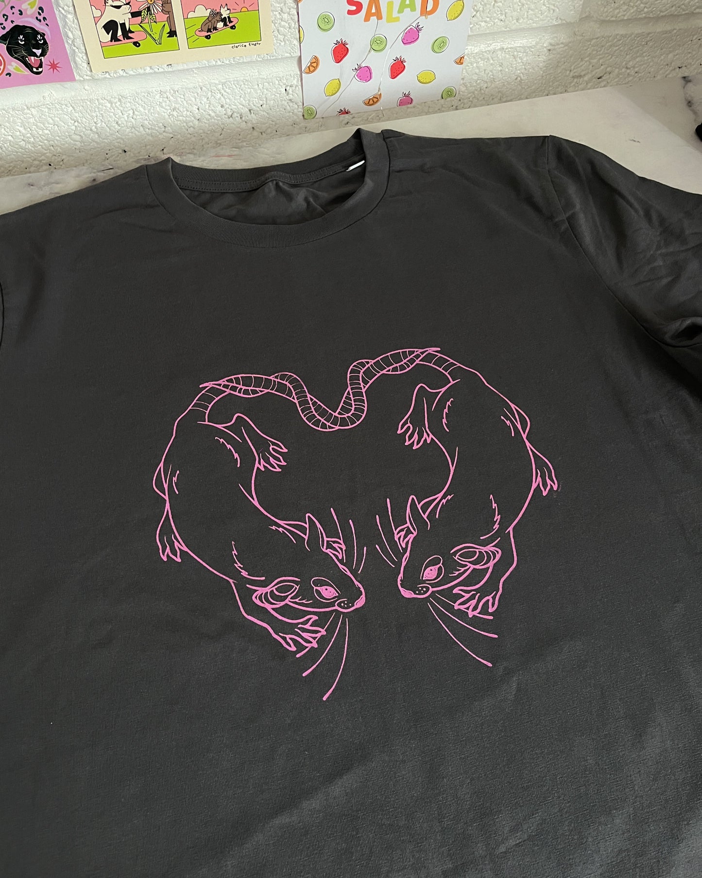 Fruit Salad X Idlehands Tattoo Rats in Love T-Shirt
