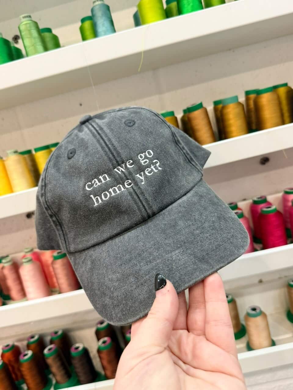 Can We Go Home Yet Vintage Embroidered Cap - Black