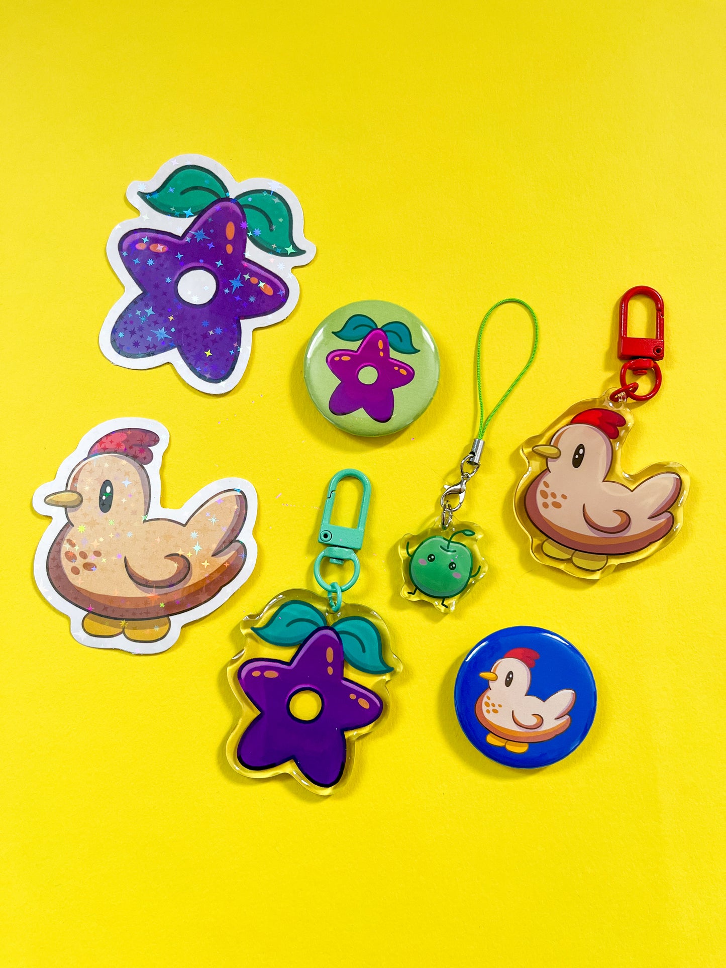 Stardew Valley Chicken Holographic Vinyl Sticker