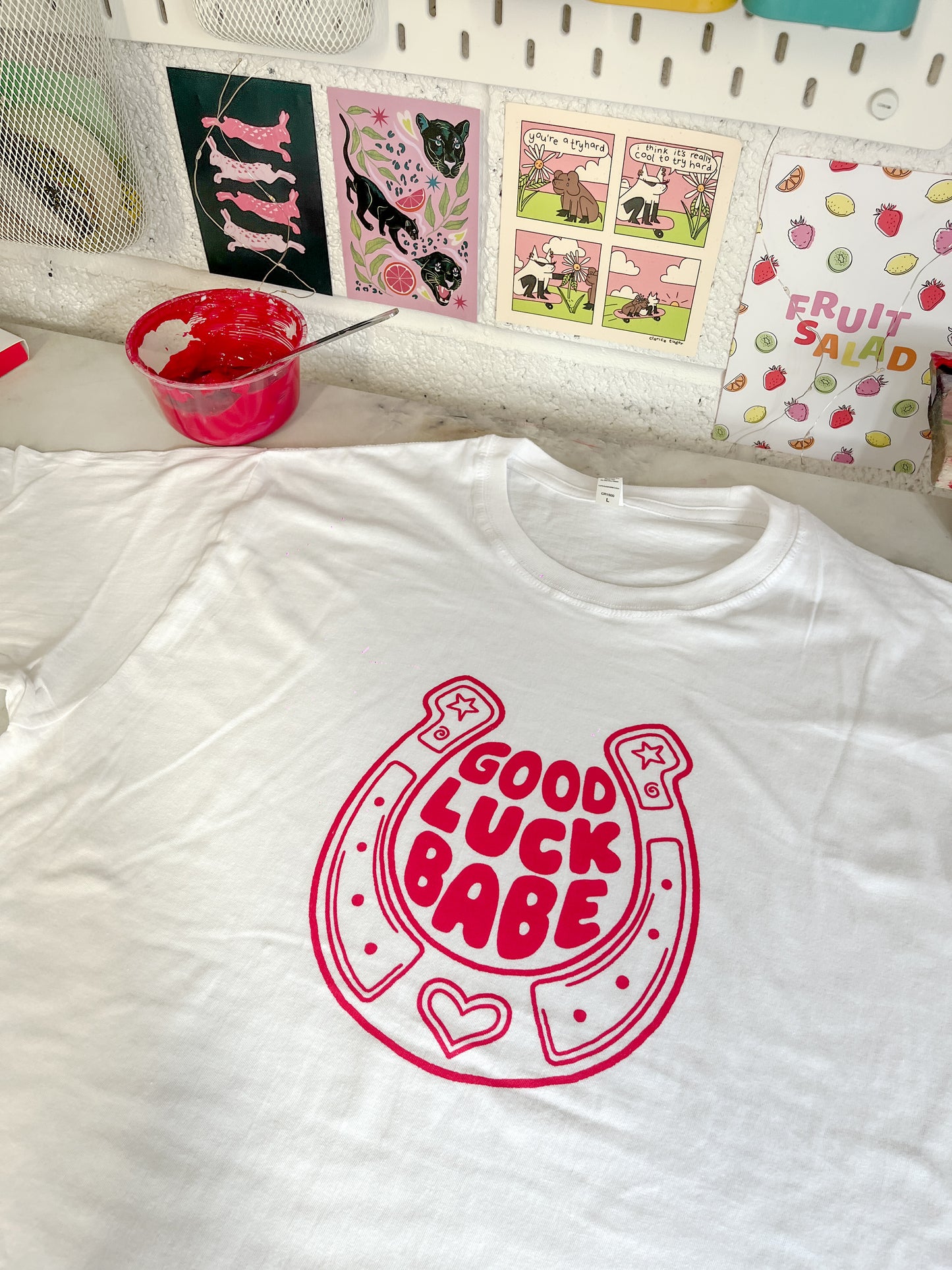 Good Luck Babe White T-Shirt