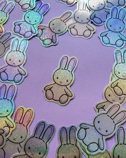 Miffy Bunny Rabbit Holographic Glitter Vinyl Sticker