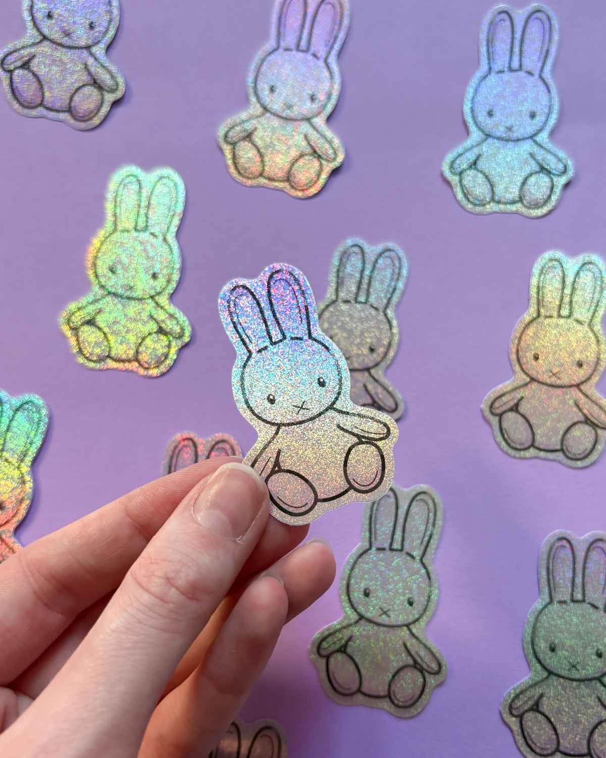 Miffy Bunny Rabbit Holographic Glitter Vinyl Sticker