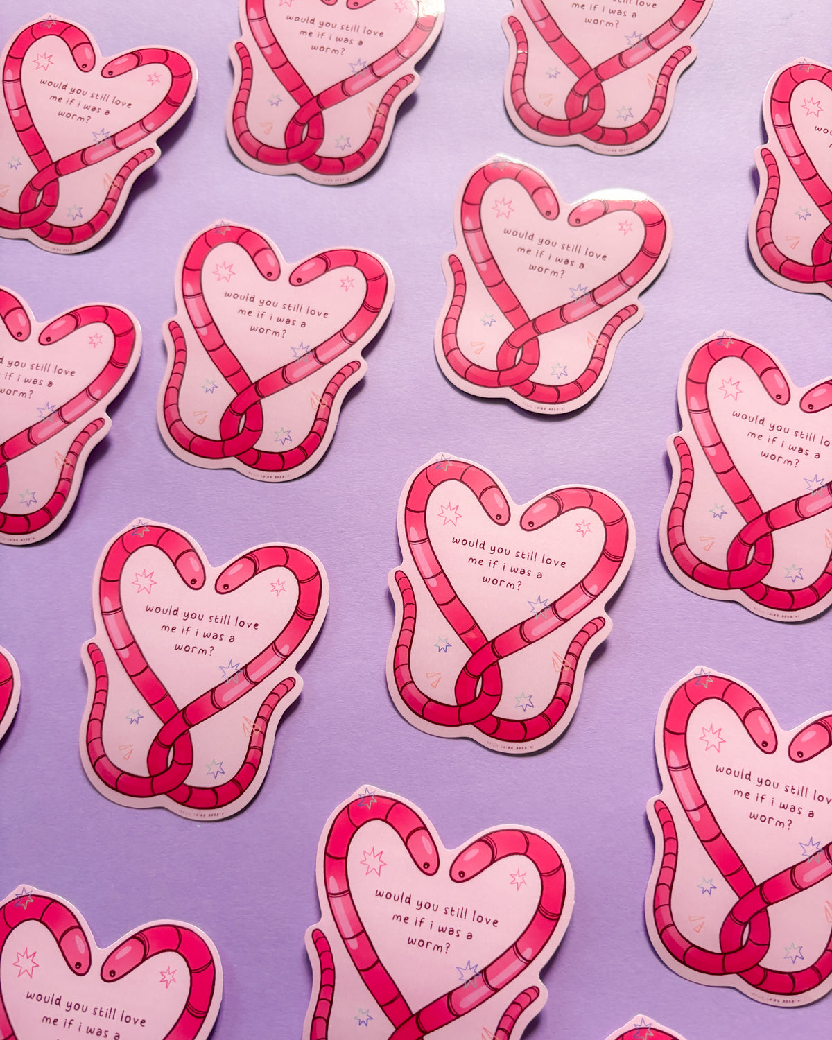 Love Worm Vinyl Sticker