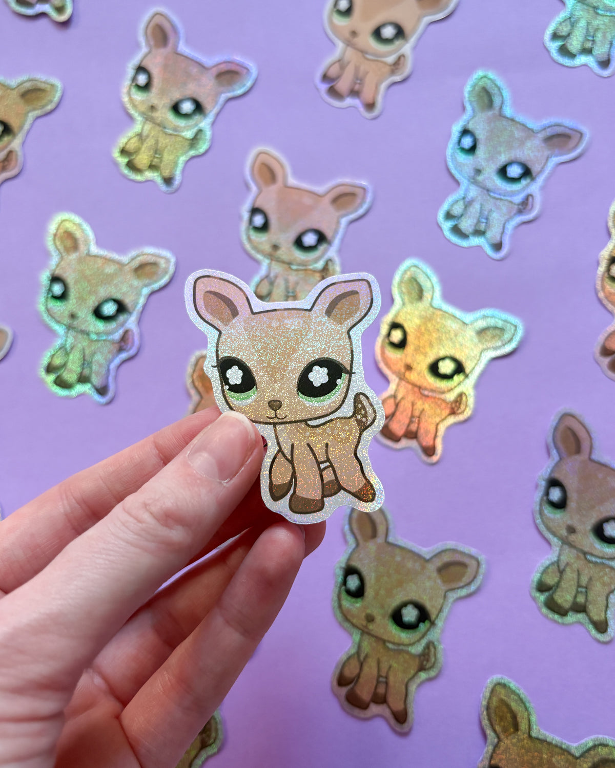 LPS Deer Holographic Glitter Vinyl Sticker