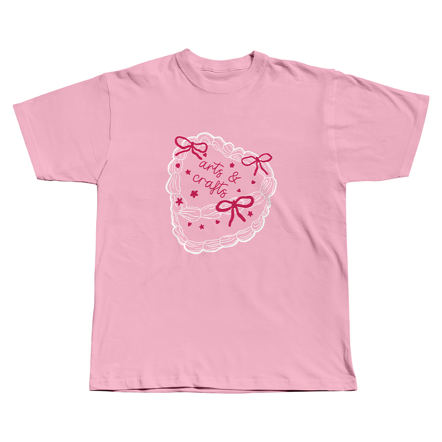 Arts and Crafts Cake Screen Printed T-Shirt Pink
