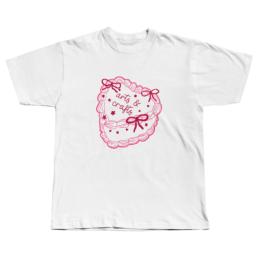 Arts and Crafts Cake Screen Printed T-Shirt White