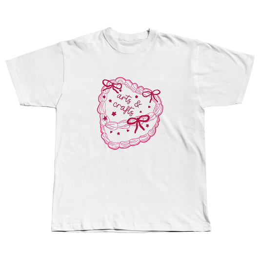Arts and Crafts Cake Screen Printed T-Shirt White