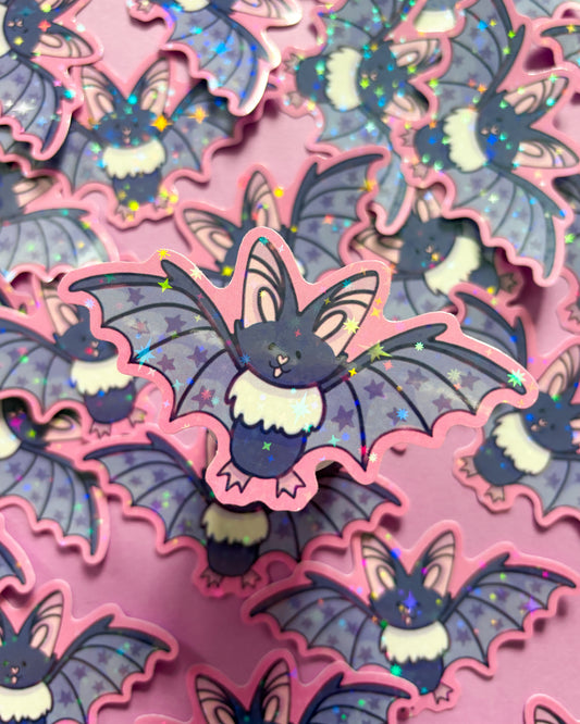 Vampire Bat Holographic Vinyl Sticker
