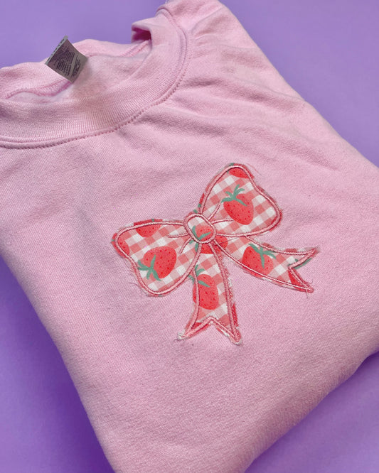 Customisable Applique Bow Embroidered Sweatshirt