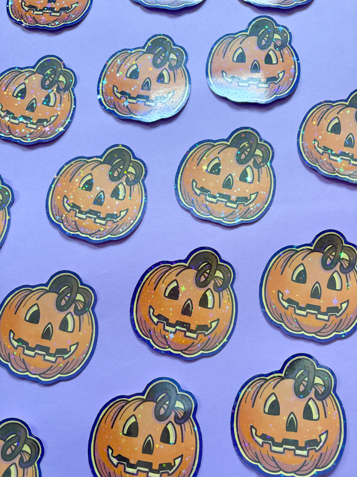 Pumpkin Holographic Vinyl Sticker