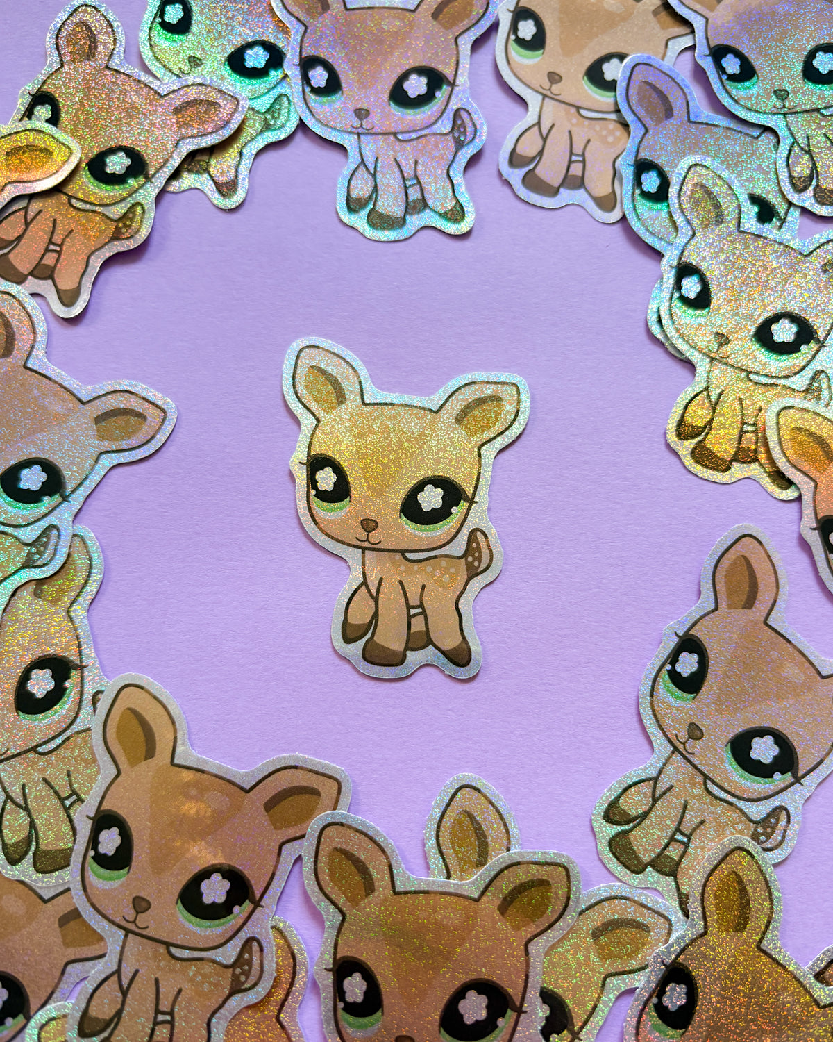 LPS Deer Holographic Glitter Vinyl Sticker