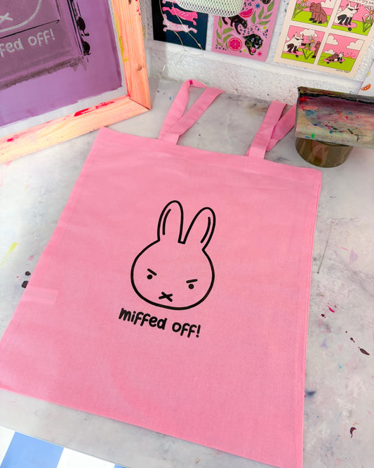 Miffed Off Rabbit Tote Bag