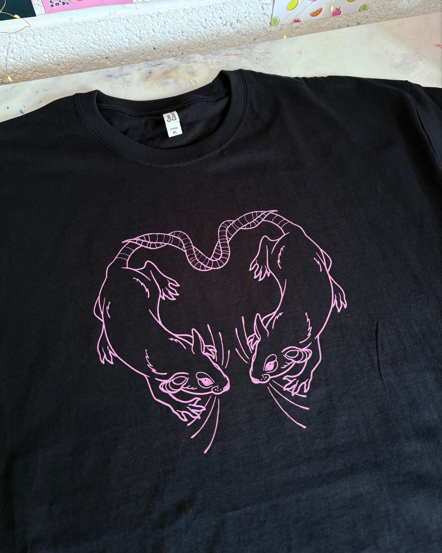 Fruit Salad X Idlehands Tattoo Rats in Love T-Shirt