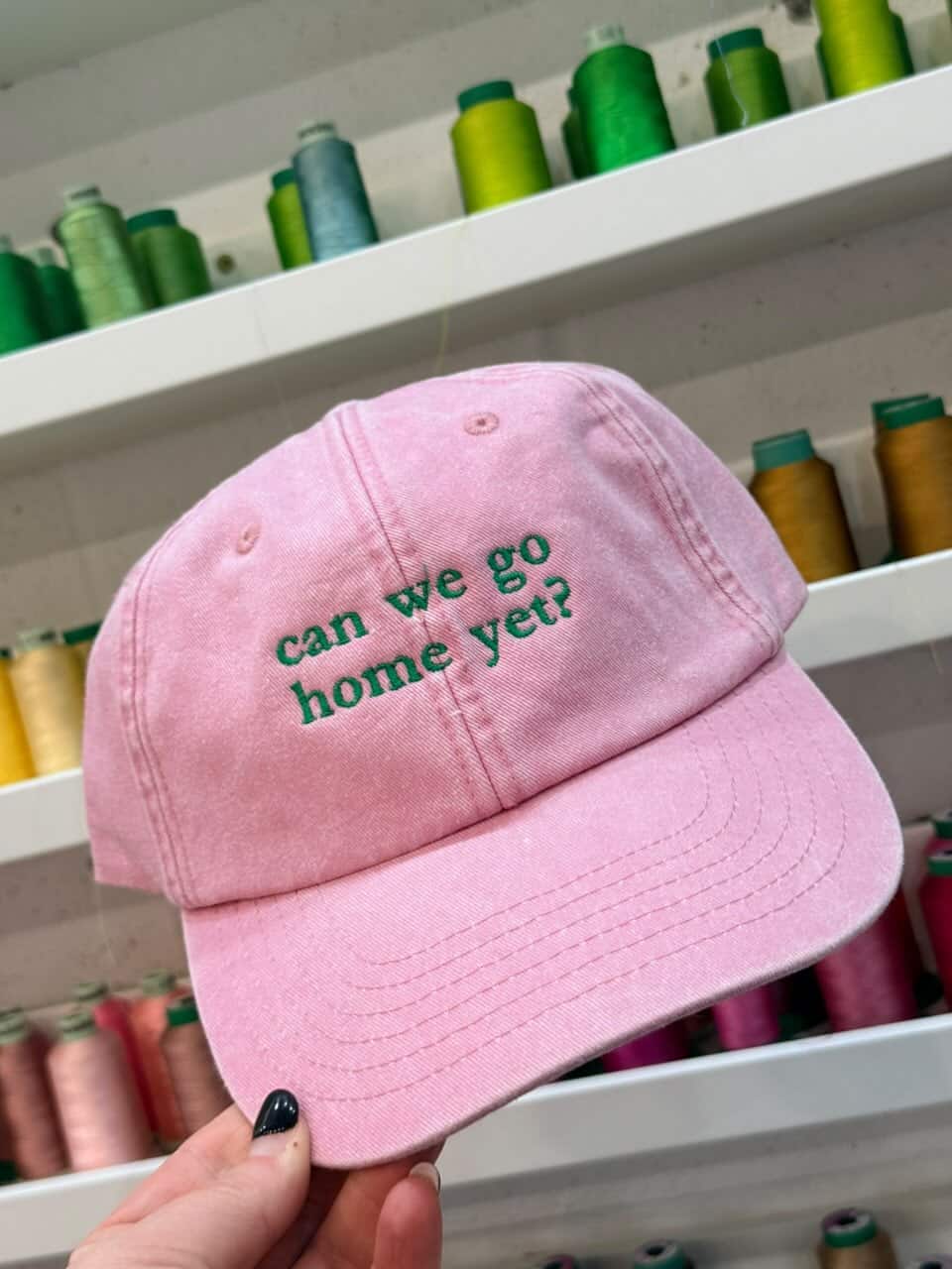 Can We Go Home Yet Vintage Embroidered Cap - Pink