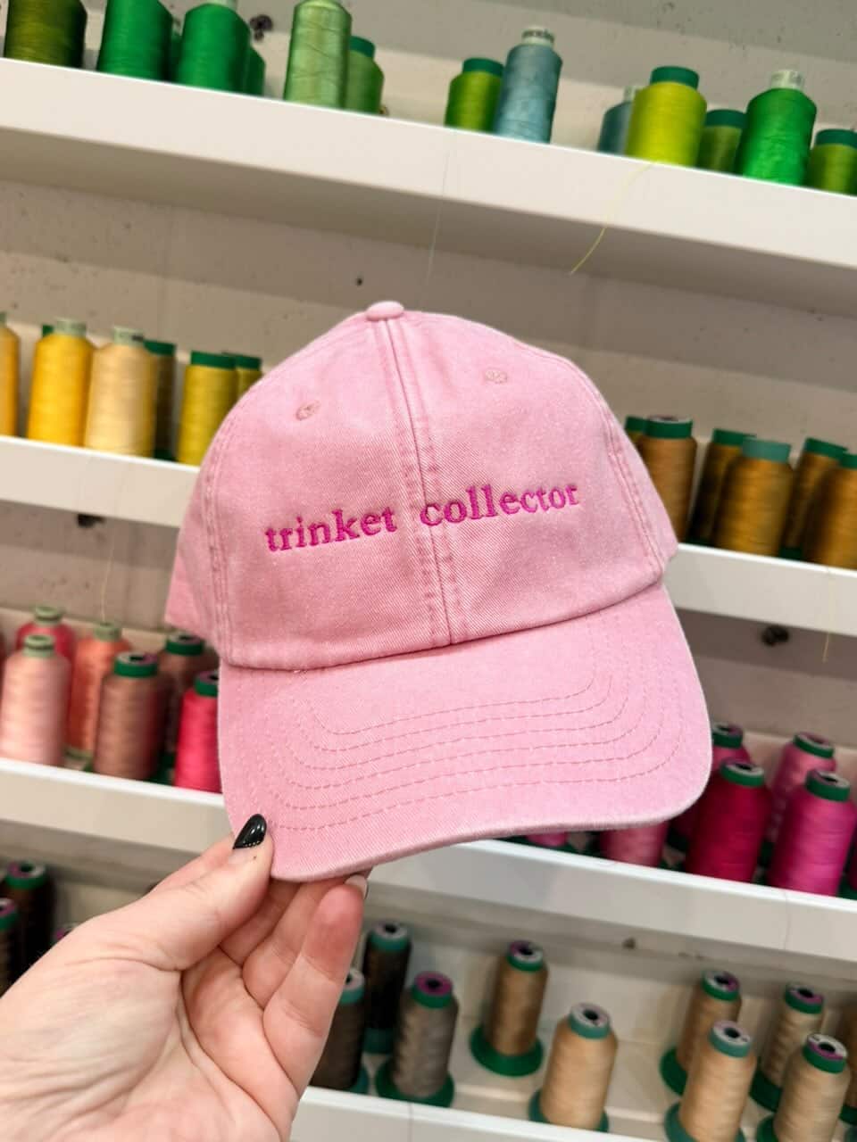 Trinket Collector Vintage Embroidered Cap - Pink