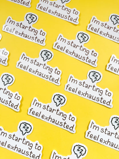 Stardew Valley Exhausted Vinyl Sticker