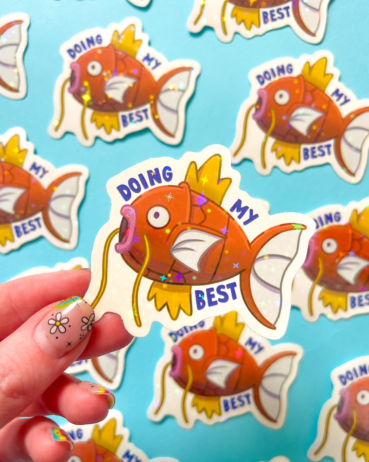 Magikarp Pokemon Holographic Vinyl Sticker