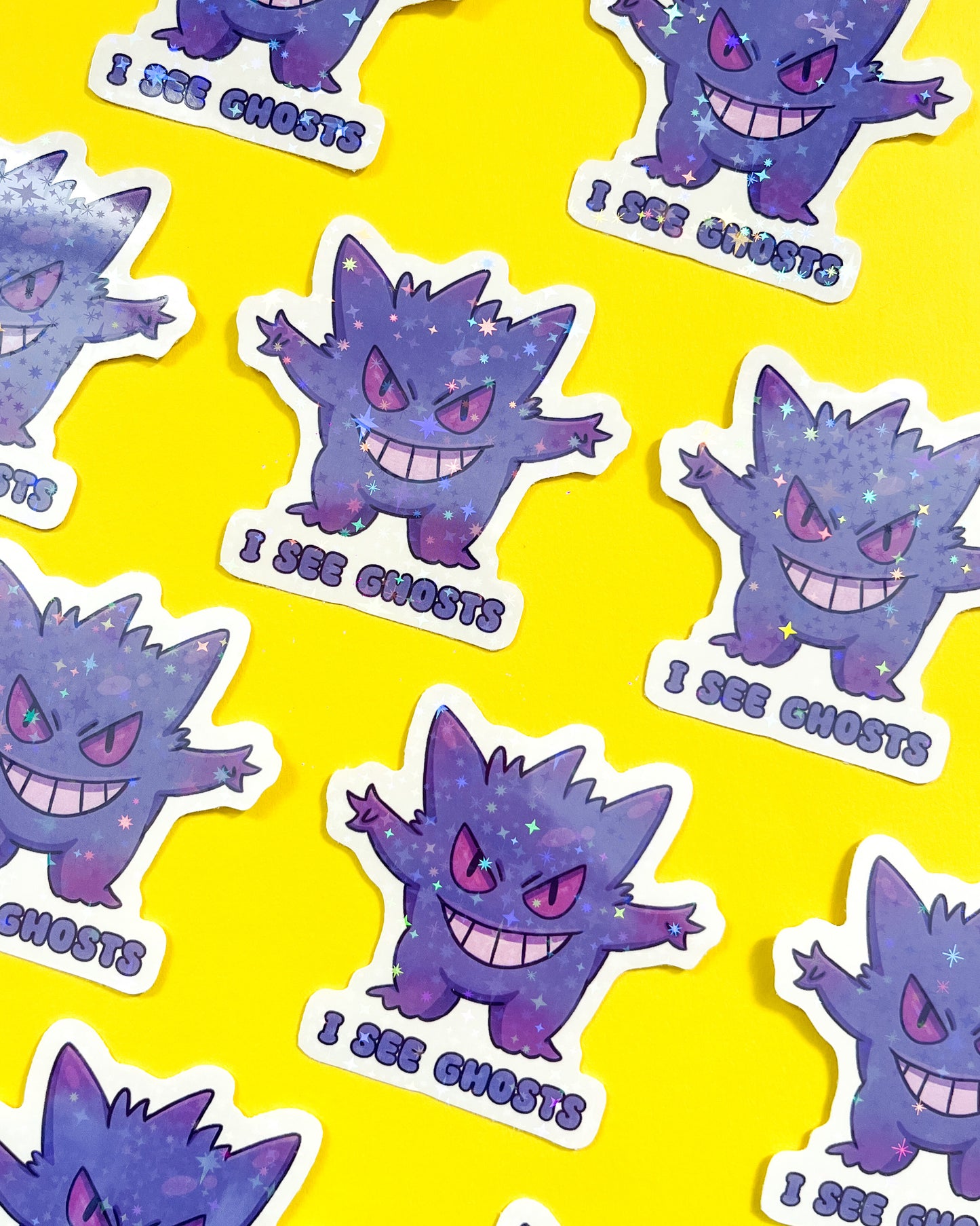 Gengar Pokemon Holographic Vinyl Sticker