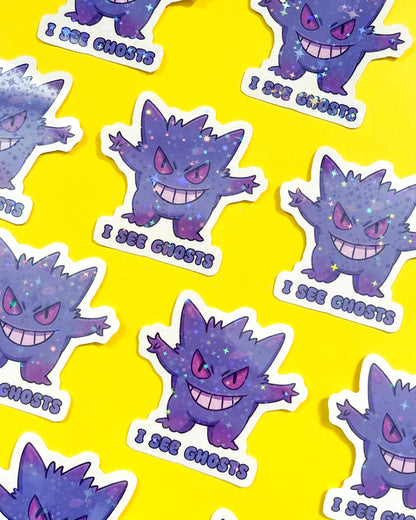 Gengar Pokemon Holographic Vinyl Sticker