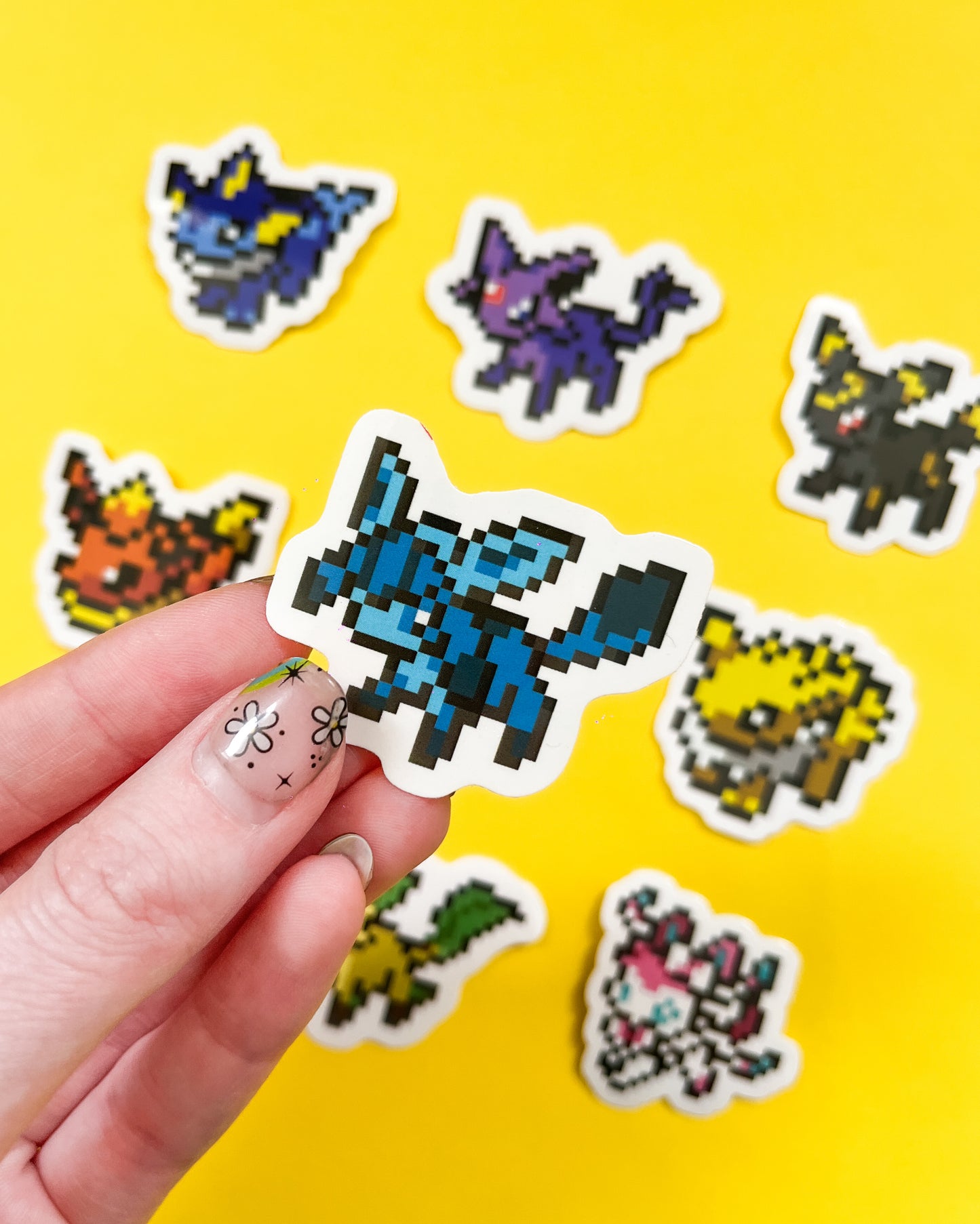 Eeveelution Pixel Pokemon Vinyl Sticker Singles and Set