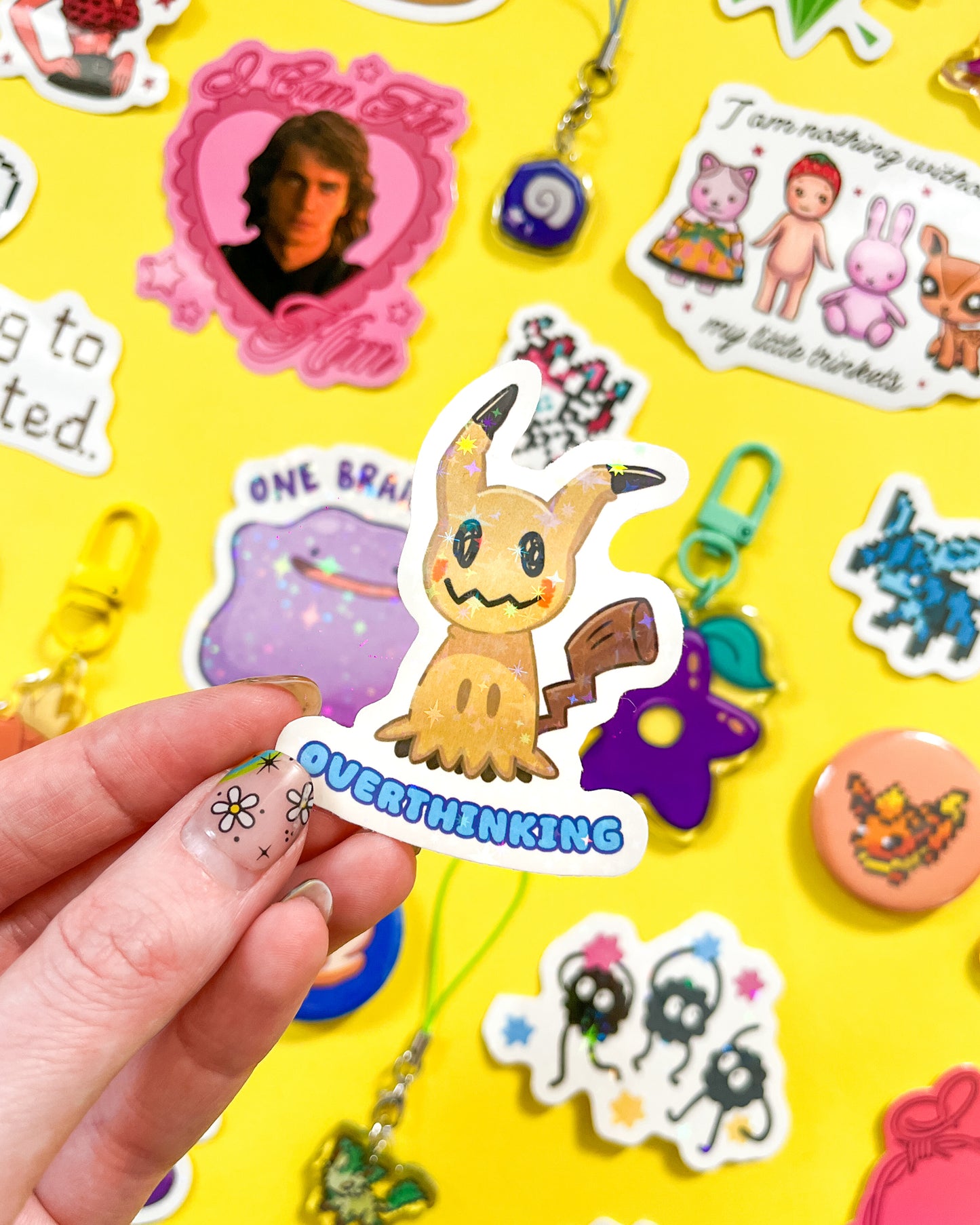 Mimikyu Pokemon Holographic Vinyl Sticker