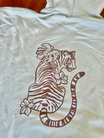 XL - Natural Coloured Tiger Print Hoodie