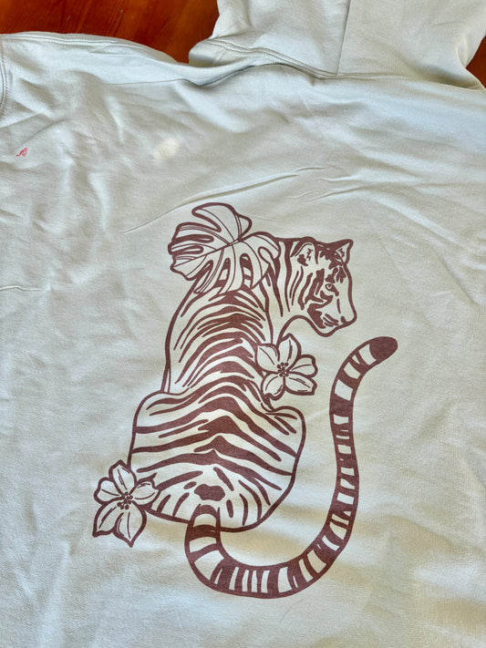 XL - Natural Coloured Tiger Print Hoodie
