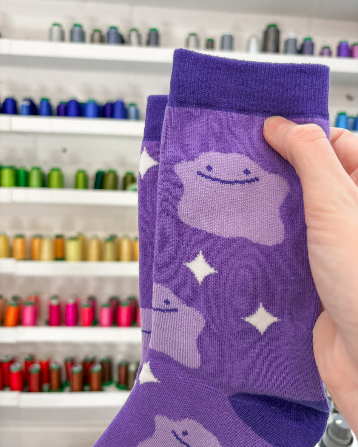 Purple Ditto Pokemon Socks