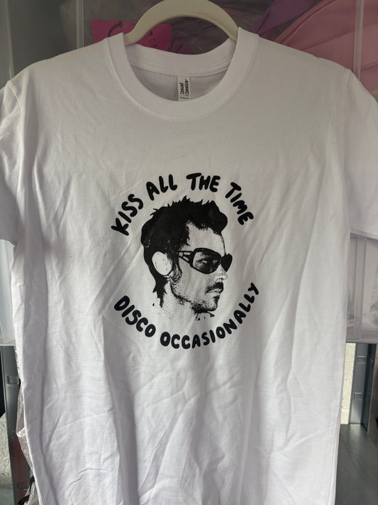 Harry Styles Kiss All The Time Disco Occasionally White T-Shirt
