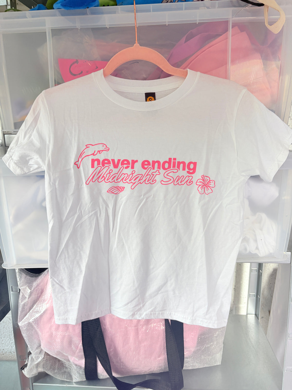 Midnight Sun Zara Inspired Baby Tee Light Pink Print