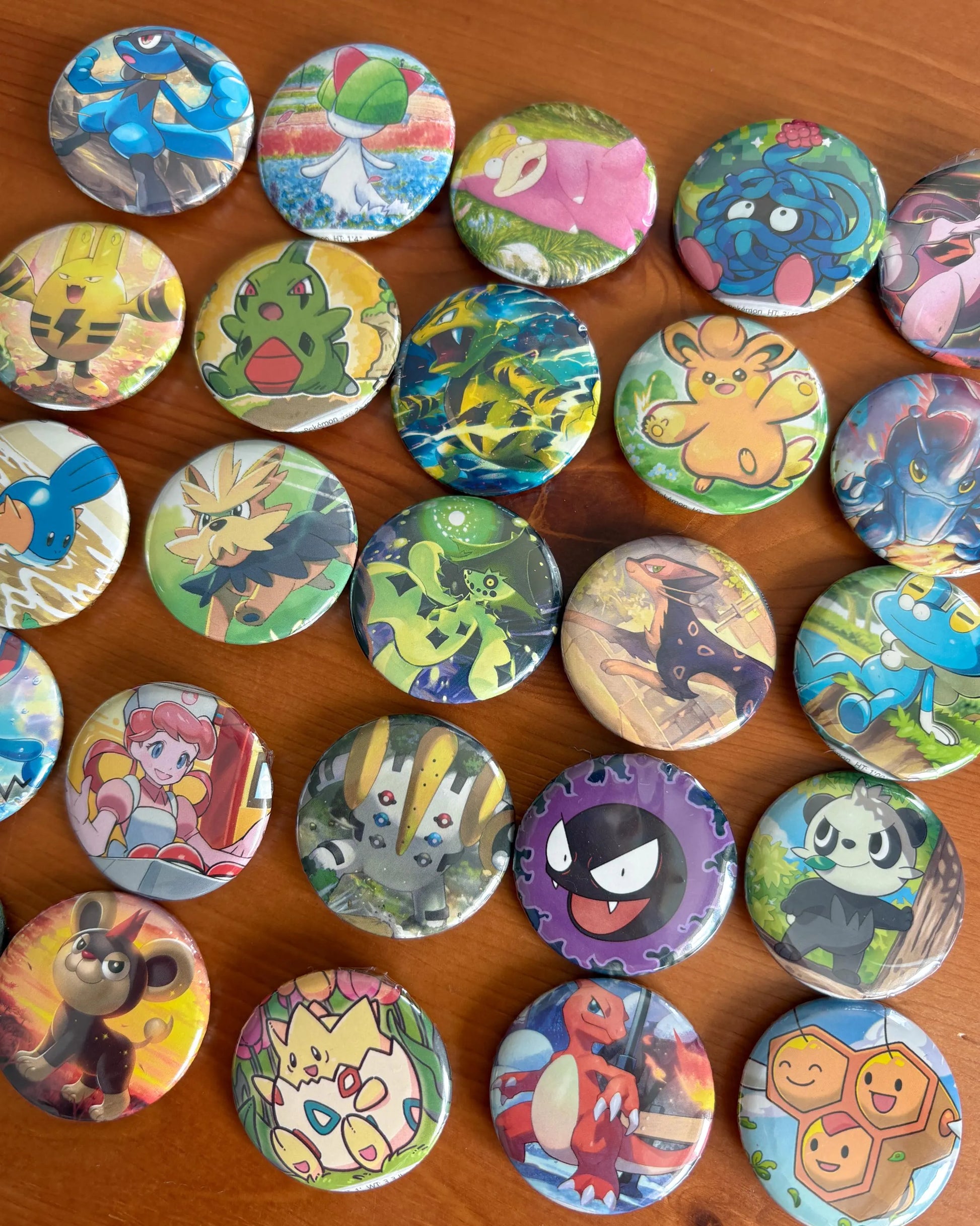 pokemon card pins Mystery Upcycled Pokémon Card Button Pin Badge Bundle