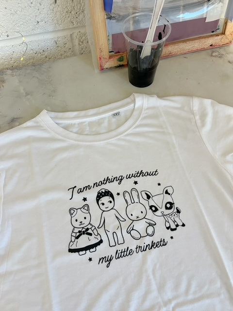 I Am Nothing Without My Trinkets Screen Printed Baby Tee