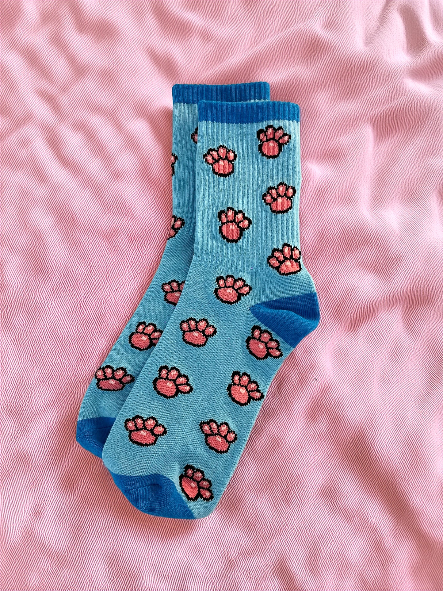 Blue Paw Print Socks
